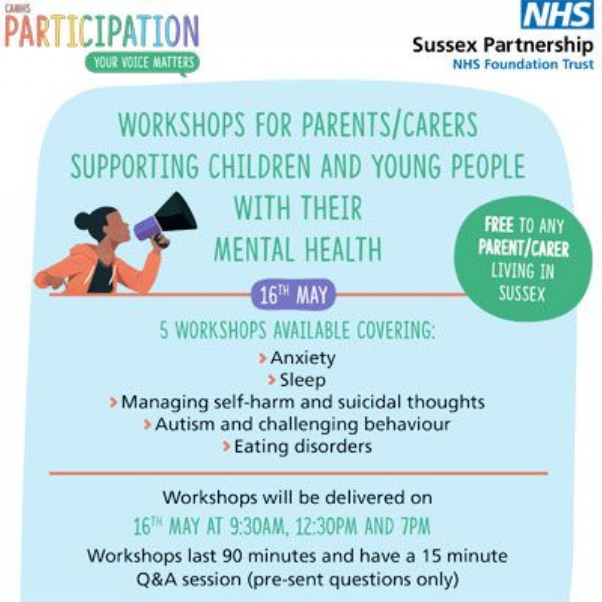 Peacehaven Community School - Free CAMHS Workshops